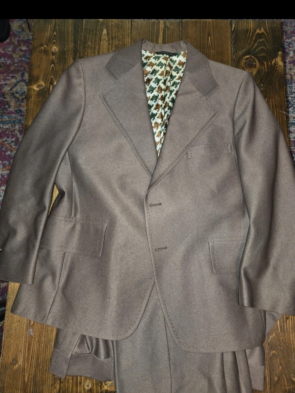Men's Brown Two-Piece Suit Blazer & Trousers 42S 36x27